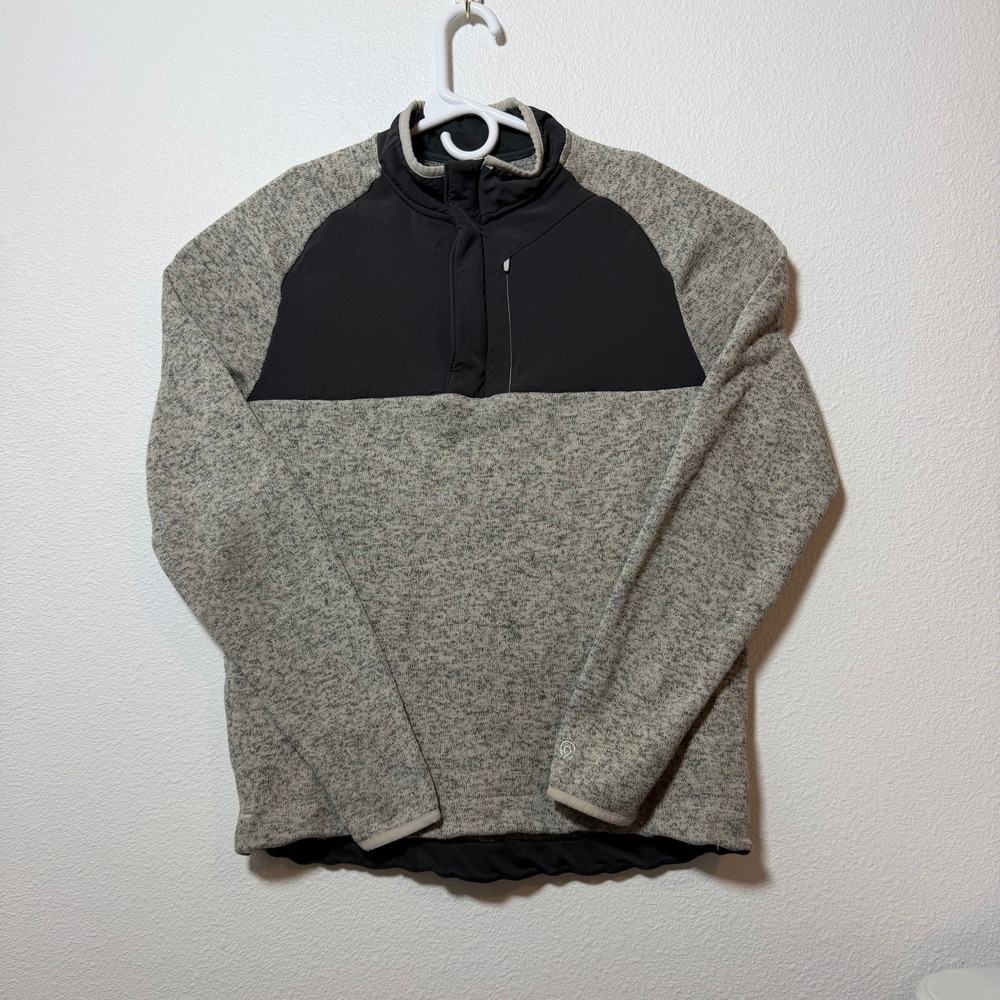 Champion Duo Dry Mens Quarter Snap Fleece Pullover Grey Black D9357-778 Medium